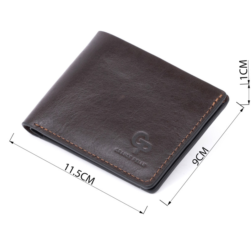 Стильне портмоне в гладкій шкірі GRANDE PELLE Коричневе