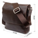 Сумка мессенджер в гладкой коже GRANDE PELLE Шоколадная