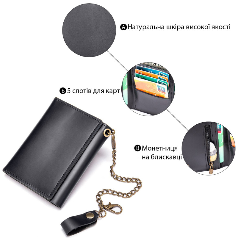 Портмоне на цепочке Vintage Черное