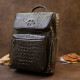 Рюкзак под рептилию кожаный Vintage Черный