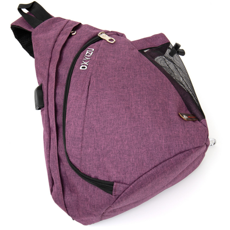 Сумка унисекс через плечо смарт текстильная Vintage Малиновая