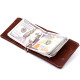 Мужской кожаный зажим для денег GRANDE PELLE Коричневый