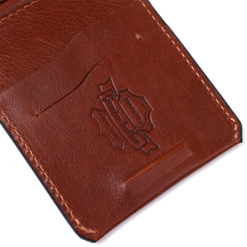 Мужской кожаный зажим для денег GRANDE PELLE Коричневый