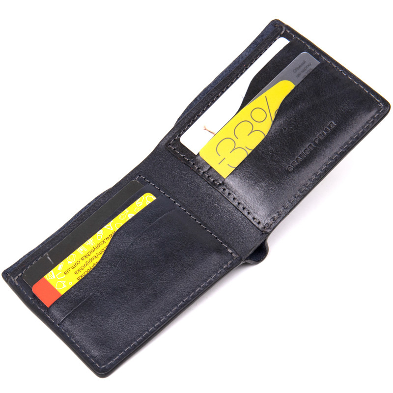 Портмоне з натуральної шкіри GRANDE PELLE Чорний