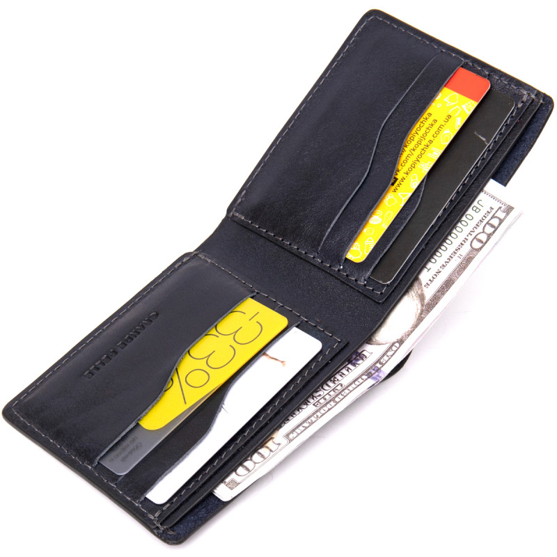 Портмоне з натуральної шкіри GRANDE PELLE Чорний