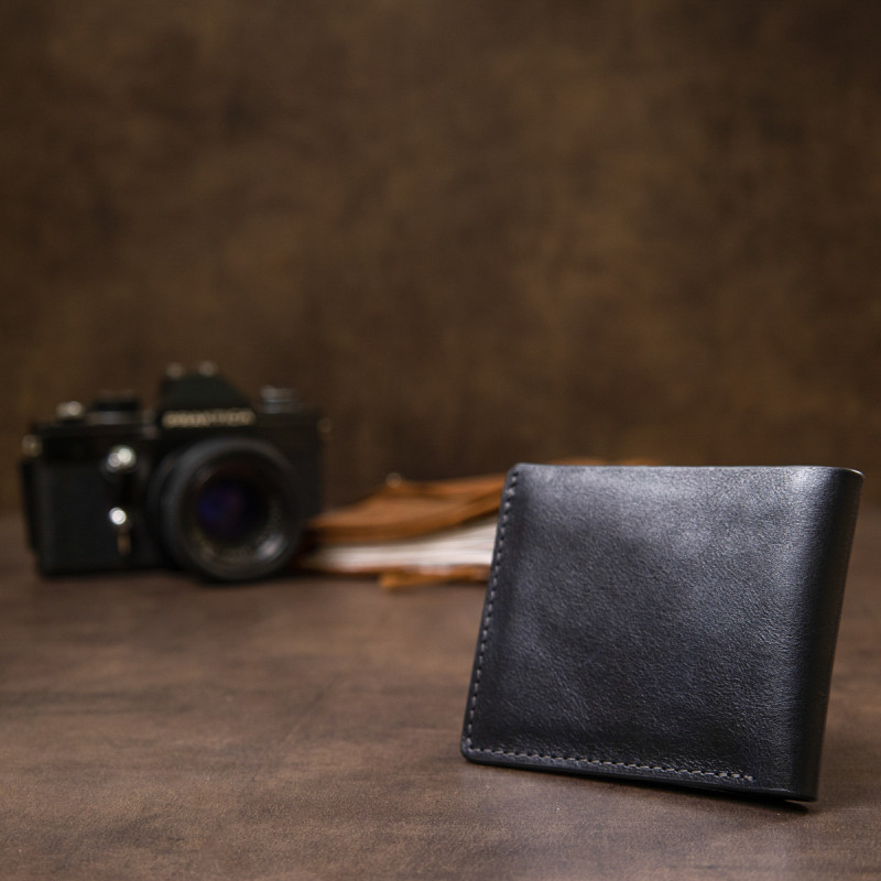 Портмоне з натуральної шкіри GRANDE PELLE Чорний