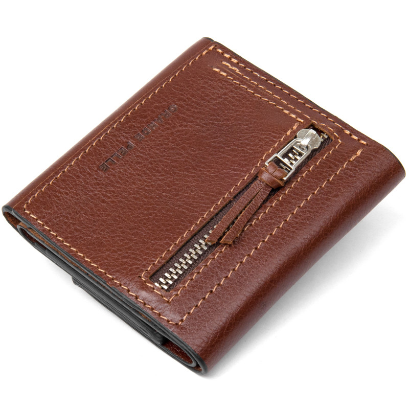 Оригинальное портмоне для мужчин GRANDE PELLE Коричневый