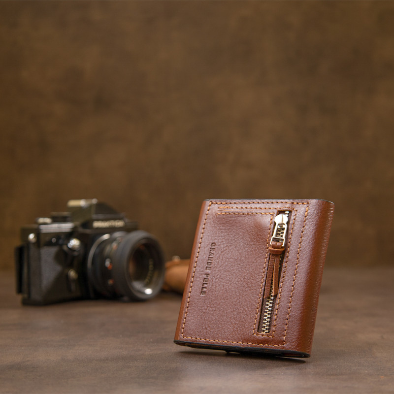 Оригинальное портмоне для мужчин GRANDE PELLE Коричневый