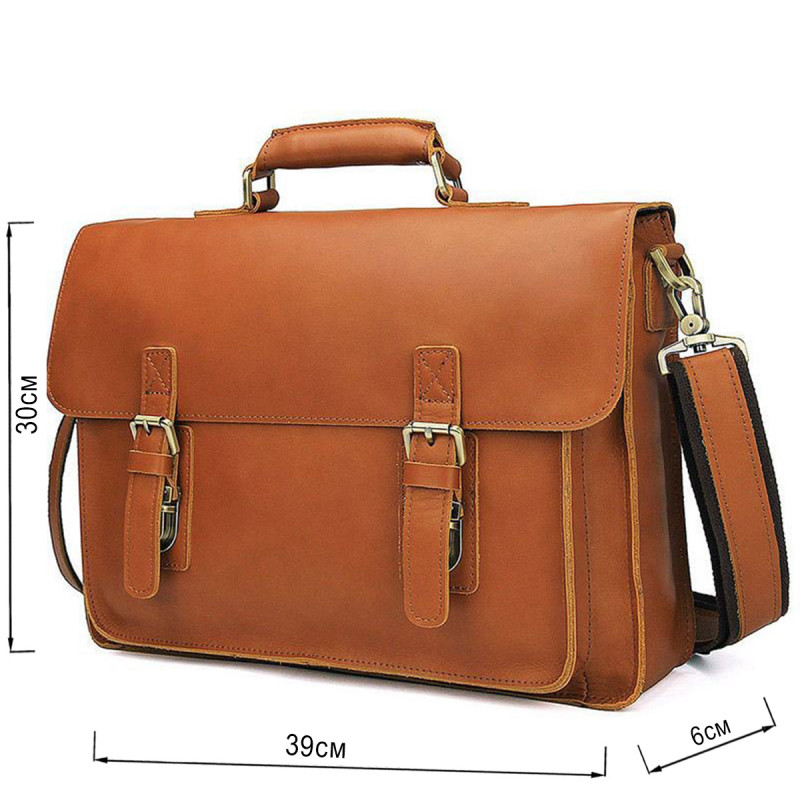 Кожаный портфель матовый Vintage Рыжий