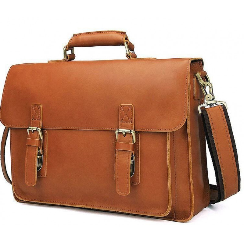 Кожаный портфель матовый Vintage Рыжий