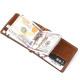 Мужской кожаный зажим для денег GRANDE PELLE Коричневый