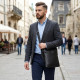 Кожаная добротная мужская сумка через плечо SHVIGEL Черный