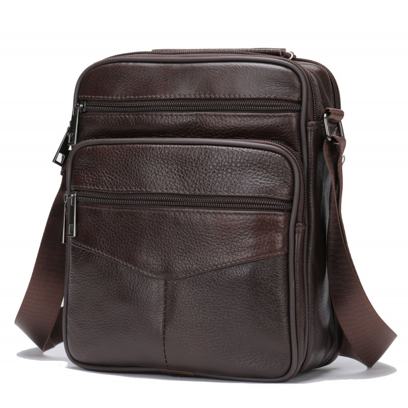 Мессенджер мужской с двумя карманами Vintage Коричневый