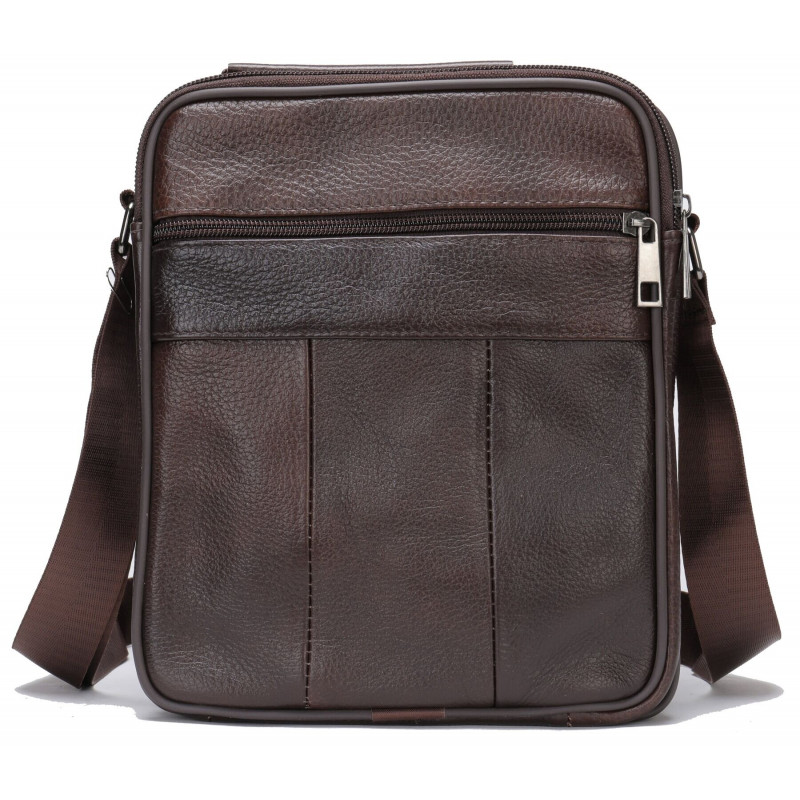 Мессенджер мужской с двумя карманами Vintage Коричневый