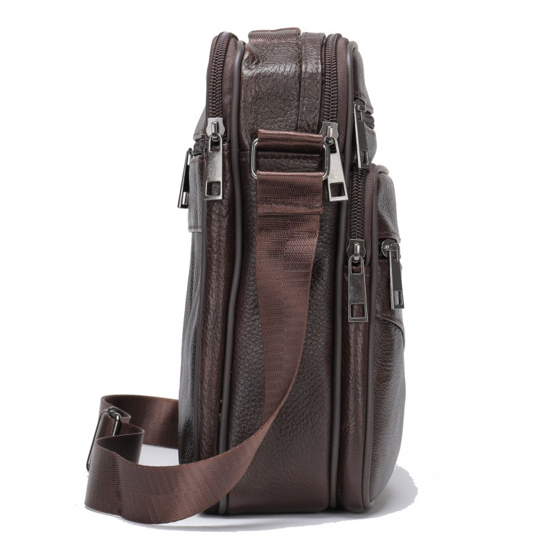 Мессенджер мужской с двумя карманами Vintage Коричневый