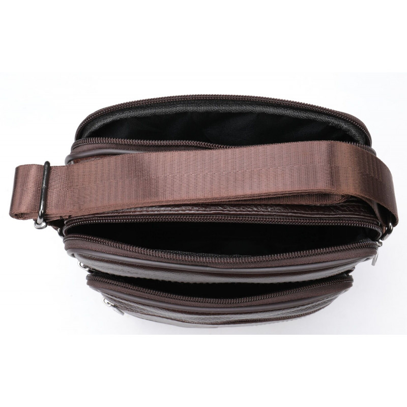 Мессенджер мужской с двумя карманами Vintage Коричневый