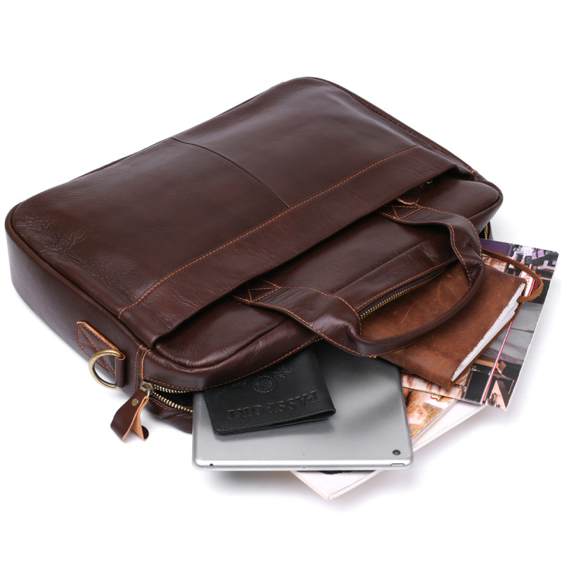 Стильна сумка для ноутбука Vintage Коричневий