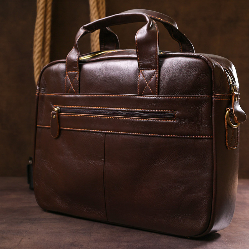 Стильна сумка для ноутбука Vintage Коричневий