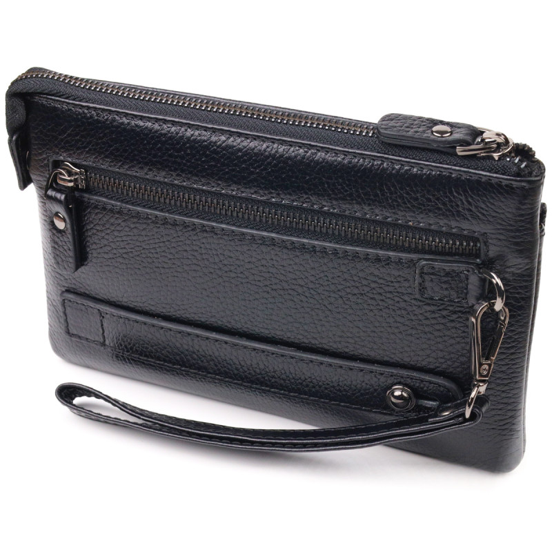 Стильний клатч для чоловіків із натуральної шкіри CANPELLINI Чорний