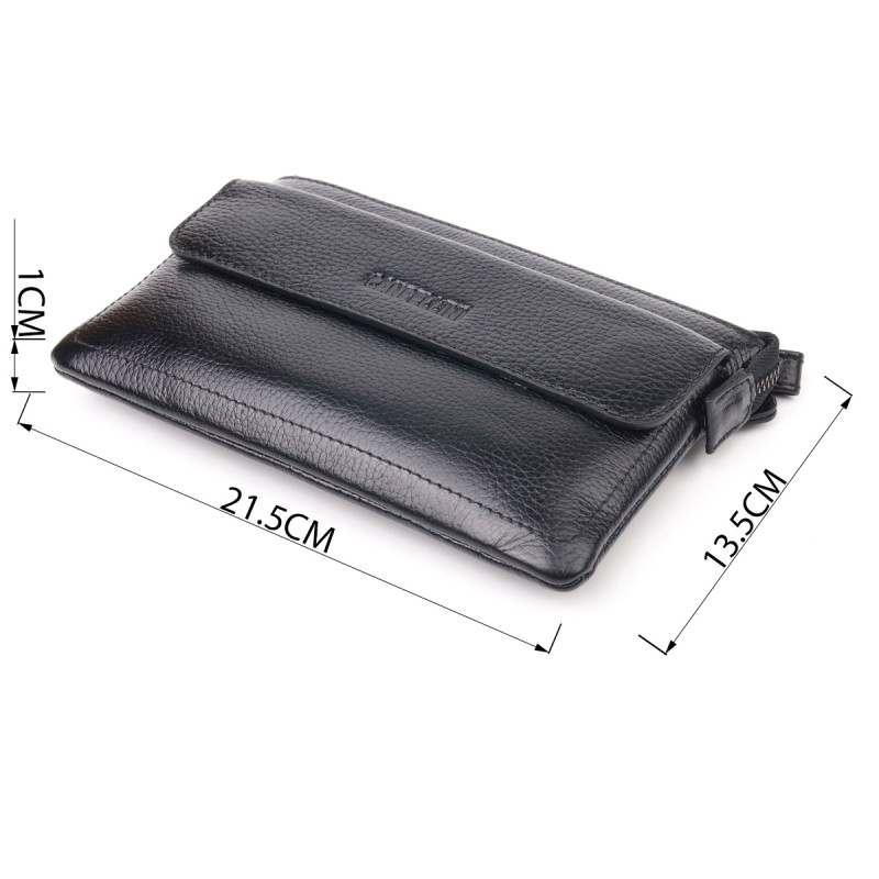 Стильний клатч для чоловіків із натуральної шкіри CANPELLINI Чорний