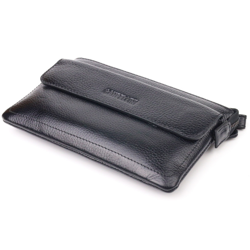 Стильний клатч для чоловіків із натуральної шкіри CANPELLINI Чорний
