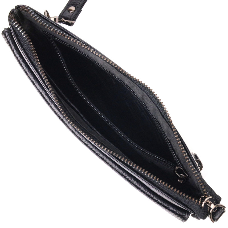 Стильний клатч для чоловіків із натуральної шкіри CANPELLINI Чорний