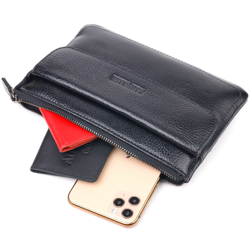 Стильний клатч для чоловіків із натуральної шкіри CANPELLINI Чорний