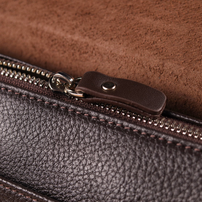 Стильний чоловічий клатч із натуральної комбінованої шкіри CANPELLINI Коричневий