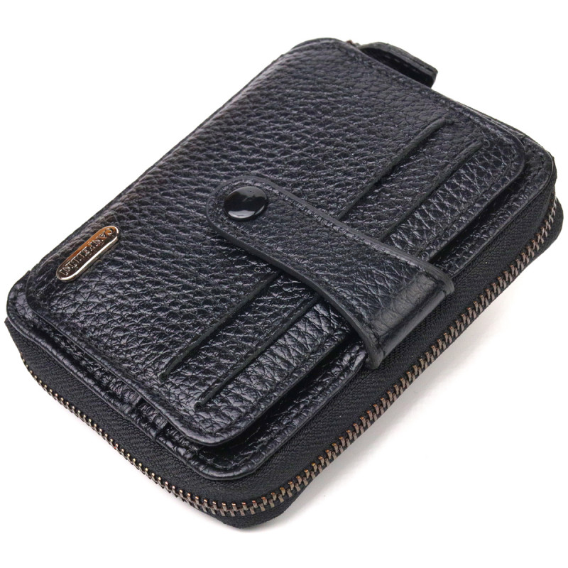 Стильное женское портмоне из натуральной кожи CANPELLINI Черное