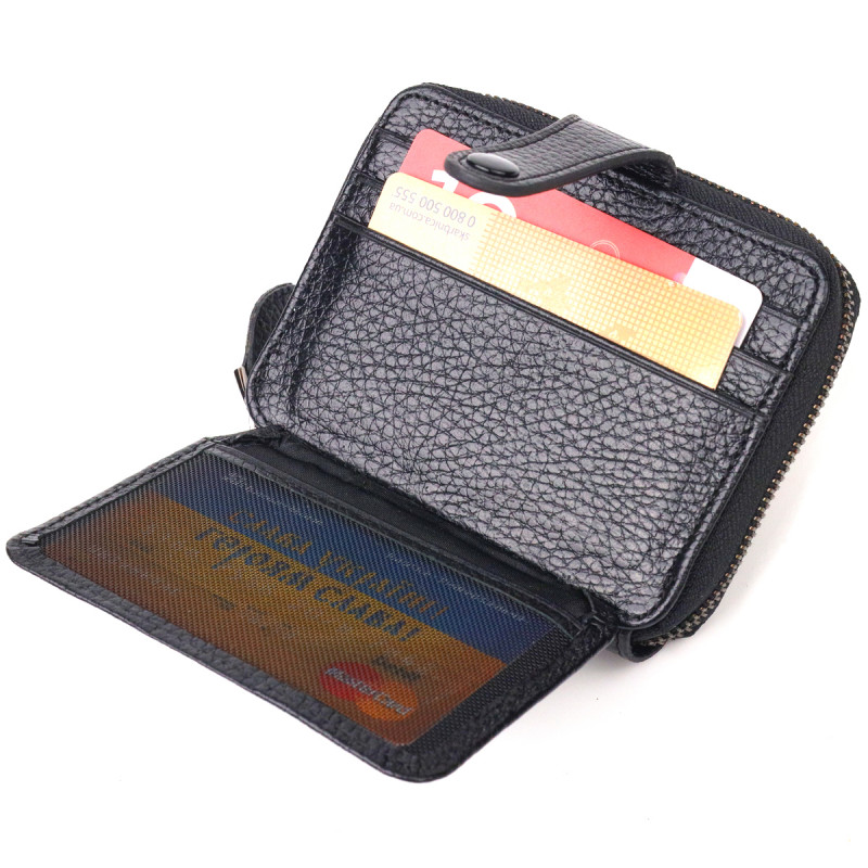 Стильное женское портмоне из натуральной кожи CANPELLINI Черное