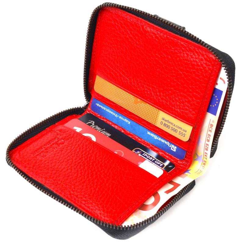 Стильное женское портмоне из натуральной кожи CANPELLINI Черное