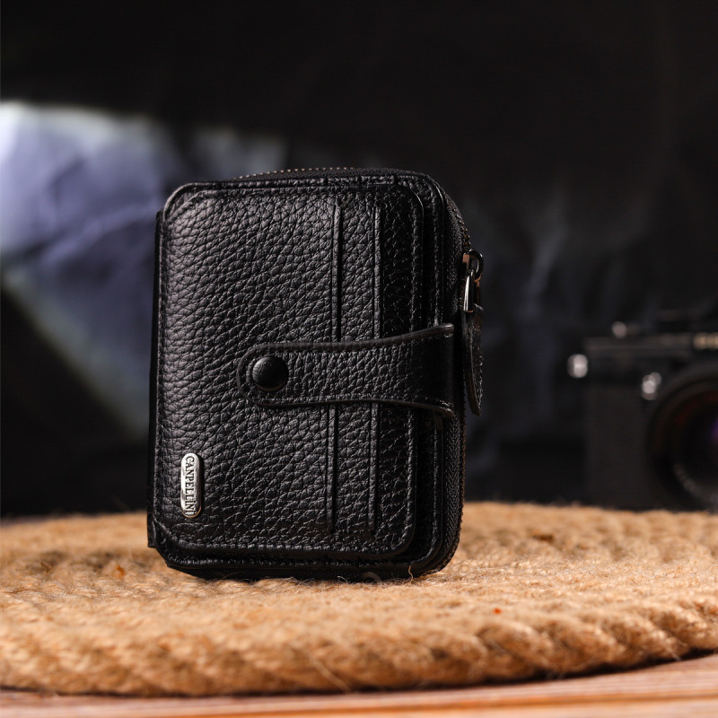 Стильное женское портмоне из натуральной кожи CANPELLINI Черное