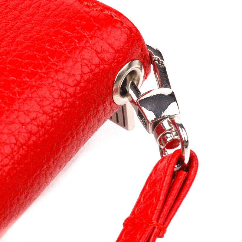 Яскравий гаманець для жінок з натуральної зернистої шкіри CANPELLINI Червоний