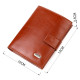 Привлекательный вертикальный мужской бумажник среднего размера из натуральной гладкой кожи CANPELLINI Коричневый