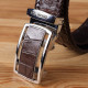 Ремень-автомат CROCODILE LEATHER из натуральной кожи крокодила Коричневый