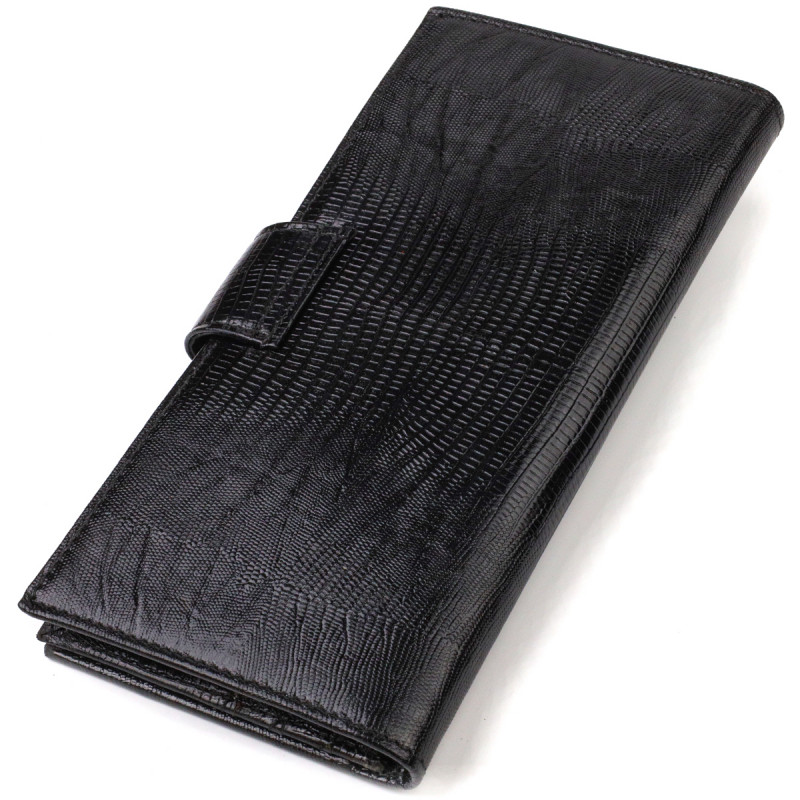 Тонкий кошелек для мужчин из натуральной кожи с тиснением CANPELLINI Черный