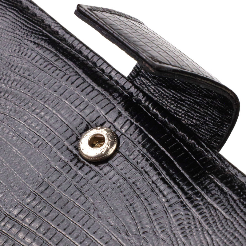 Тонкий кошелек для мужчин из натуральной кожи с тиснением CANPELLINI Черный