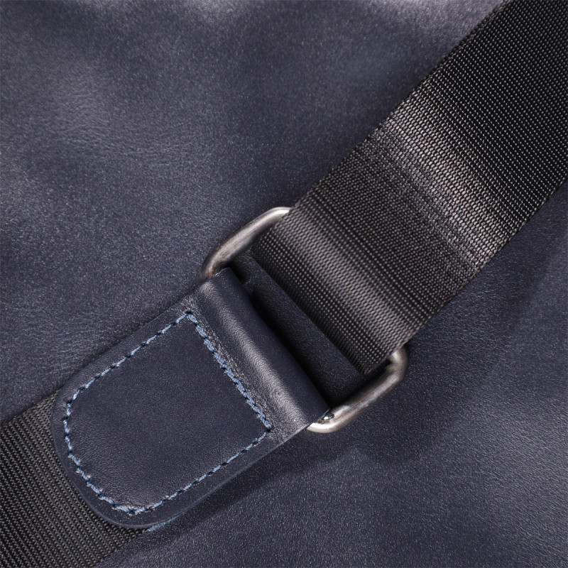 Стильна чоловіча сумка через плече із натуральної шкіри SHVIGEL Синя