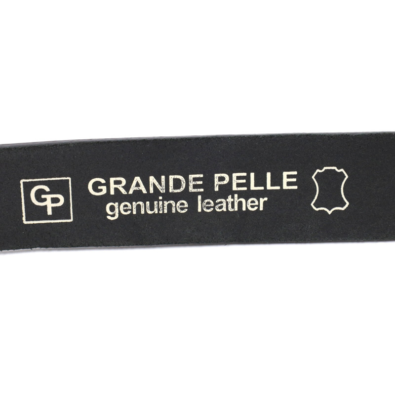 Практичный брючный ремень для мужчин из натуральной кожи GRANDE PELLE Черный