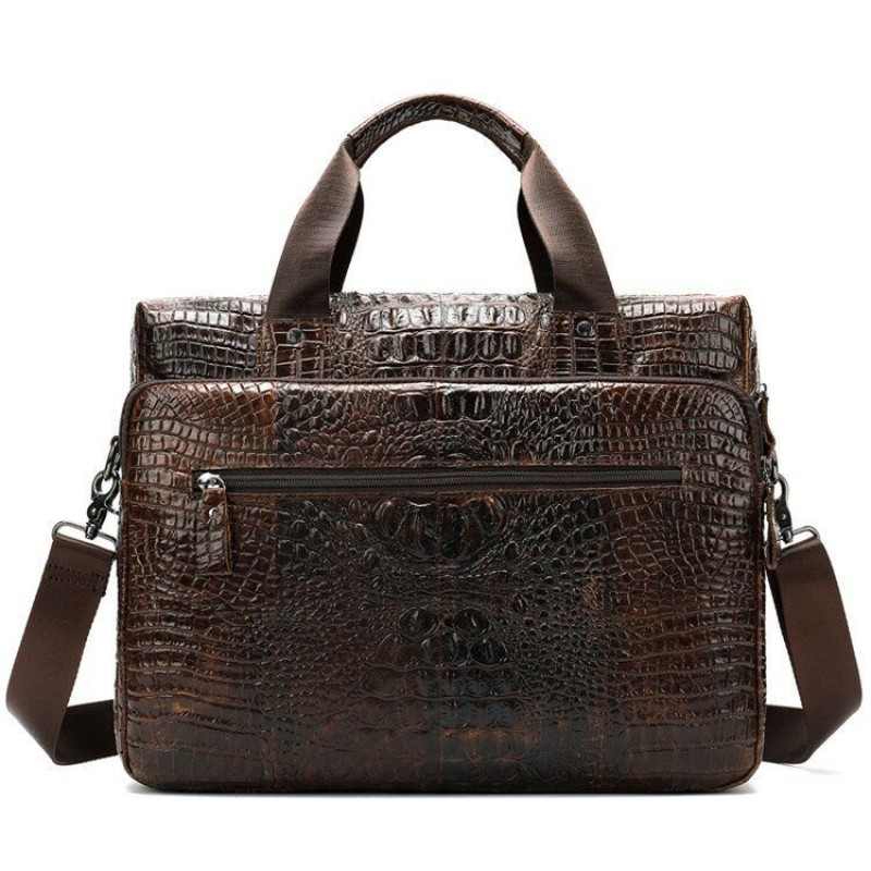 Сумка для ноутбука с тиснением под рептилию Vintage Коричневая