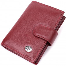 Практичная визитница из натуральной кожи ST Leather Бордовый