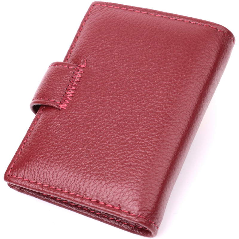 Практичная визитница из натуральной кожи ST Leather Бордовый