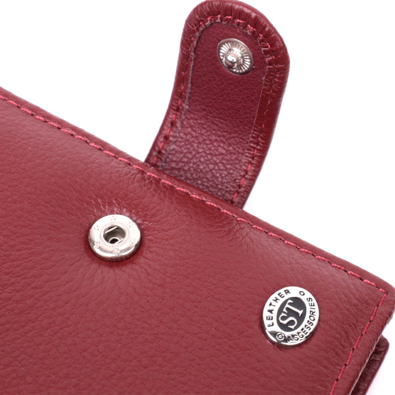 Практичная визитница из натуральной кожи ST Leather Бордовый