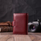 Практичная визитница из натуральной кожи ST Leather Бордовый