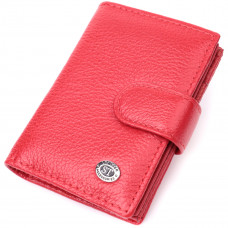 Вместительная визитница из натуральной кожи ST Leather Красный