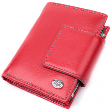 Яркий кожаный кошелек для женщин с интересной монетницей ST Leather Красный