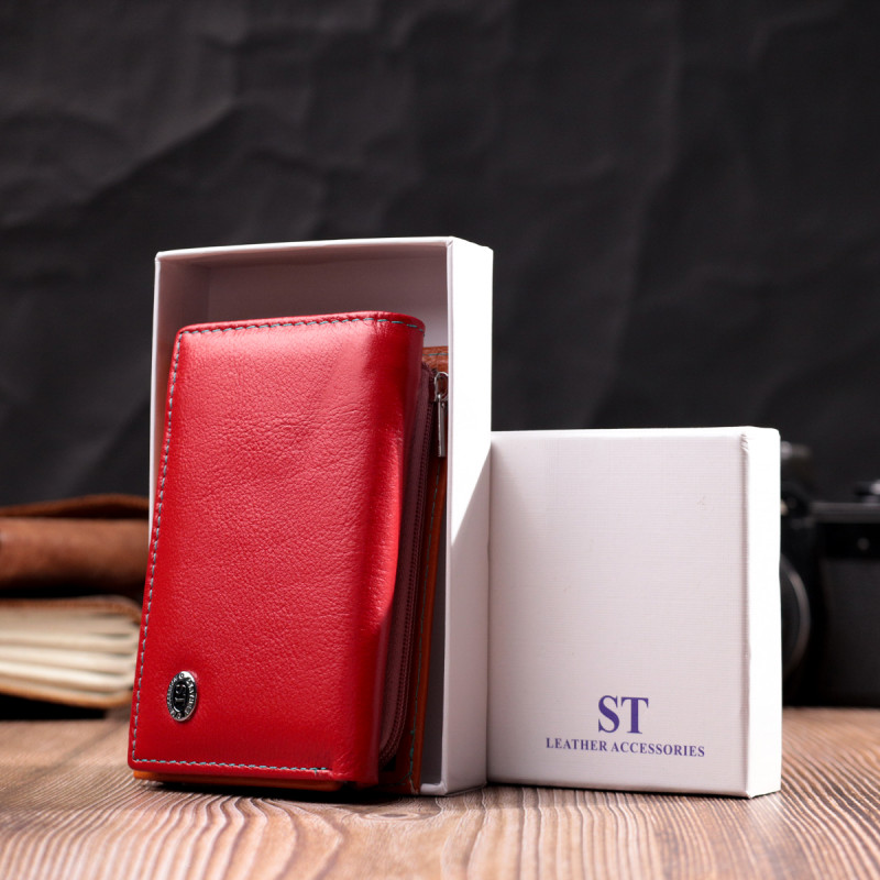 Стильный женский кошелек из качественной натуральной кожи ST Leather Разноцветный