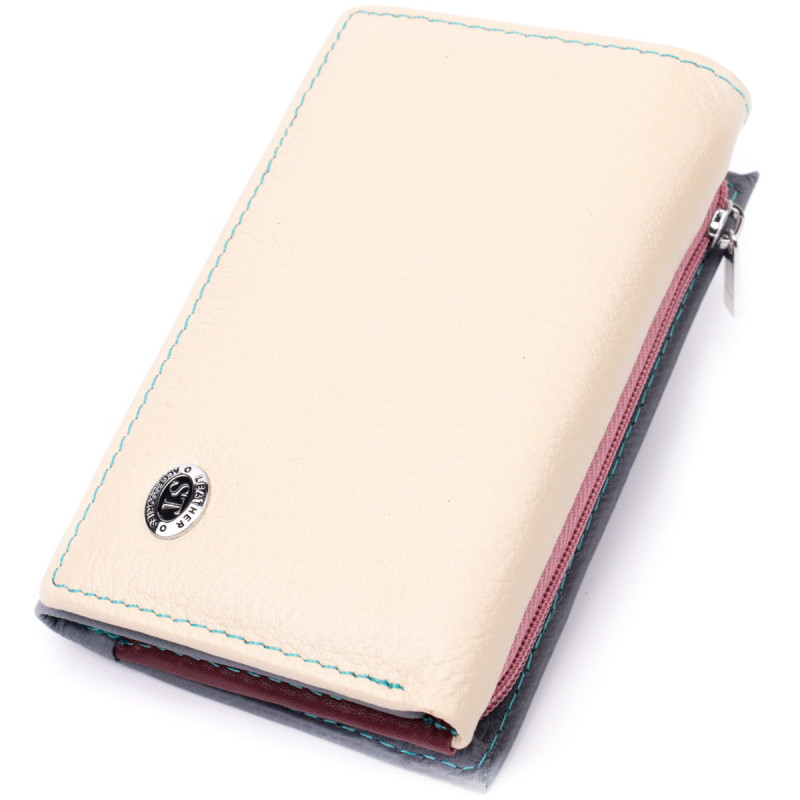 Надійний жіночий гаманець з якісної натуральної шкіри ST Leather Різнокольоровий