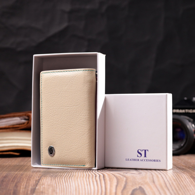 Надійний жіночий гаманець з якісної натуральної шкіри ST Leather Різнокольоровий