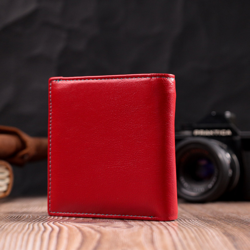 Женский кошелек среднего размера из натуральной кожи ST Leather Красный